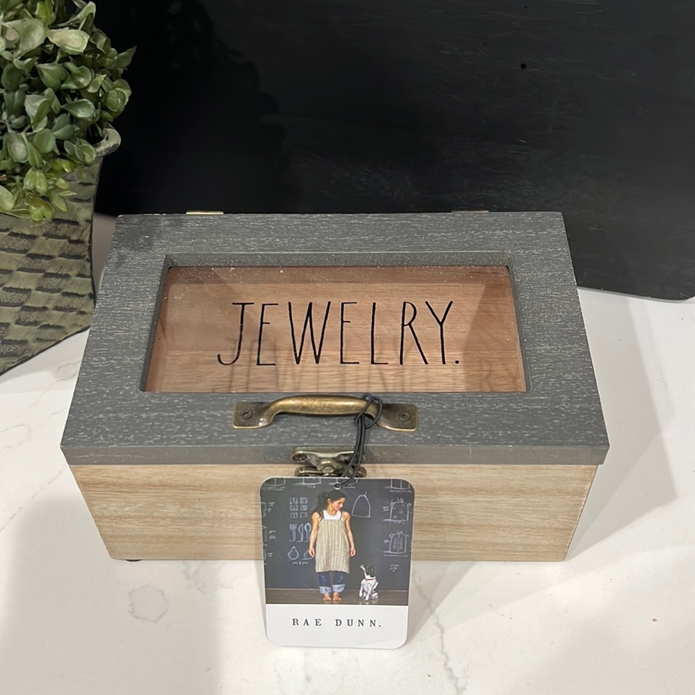 NWT Rae Dunn “Jewelry” wooden Jewelry Box
